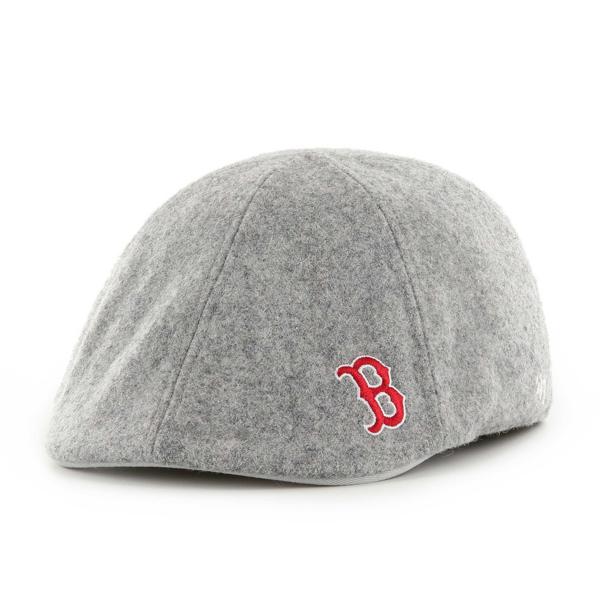 Grey Wool Baker Boy Cap with Embroidered Initials The Baker Boy Boston Scally Cap - Grey Herringbone main image 4