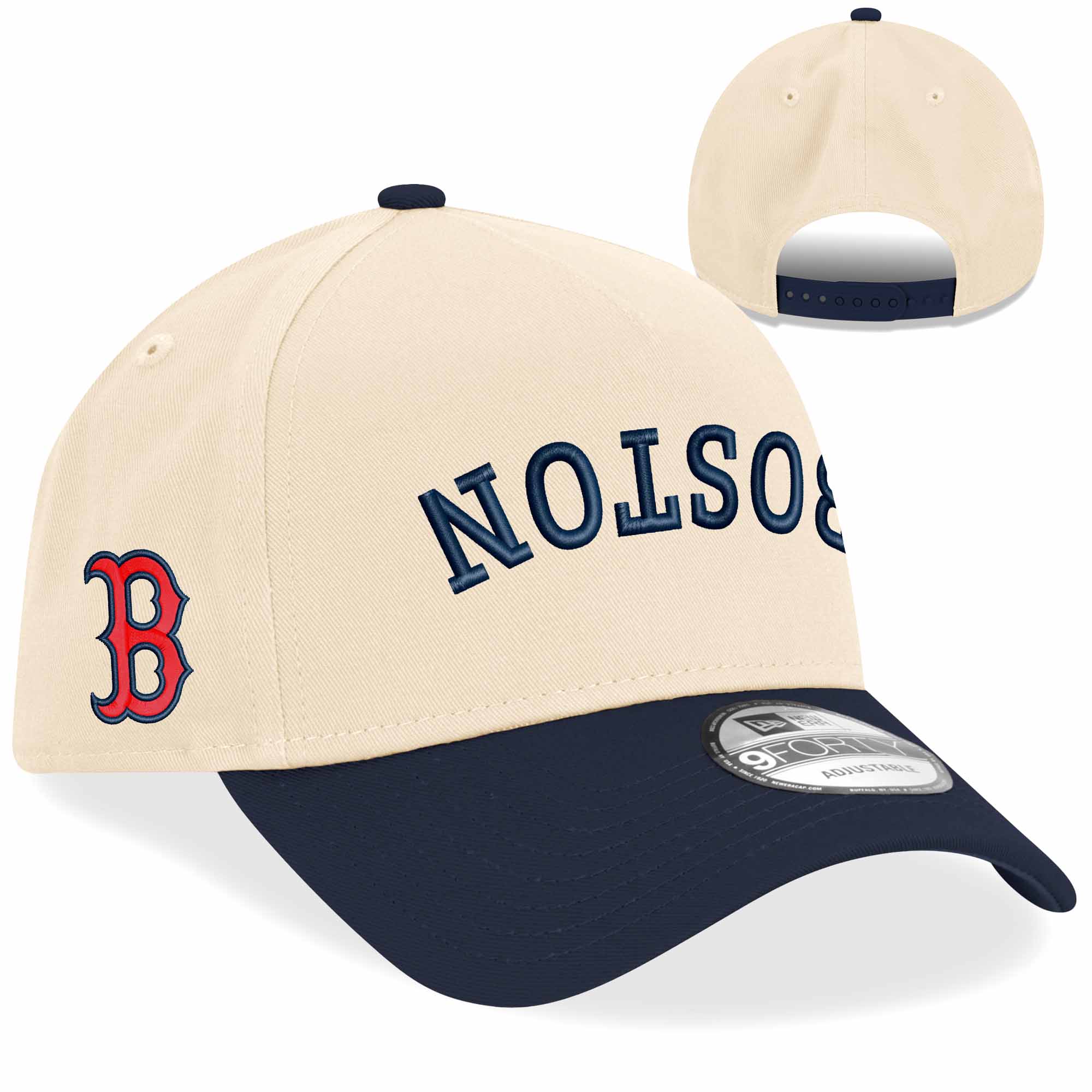 New Era 9Forty Upside Down - Cream/Navy