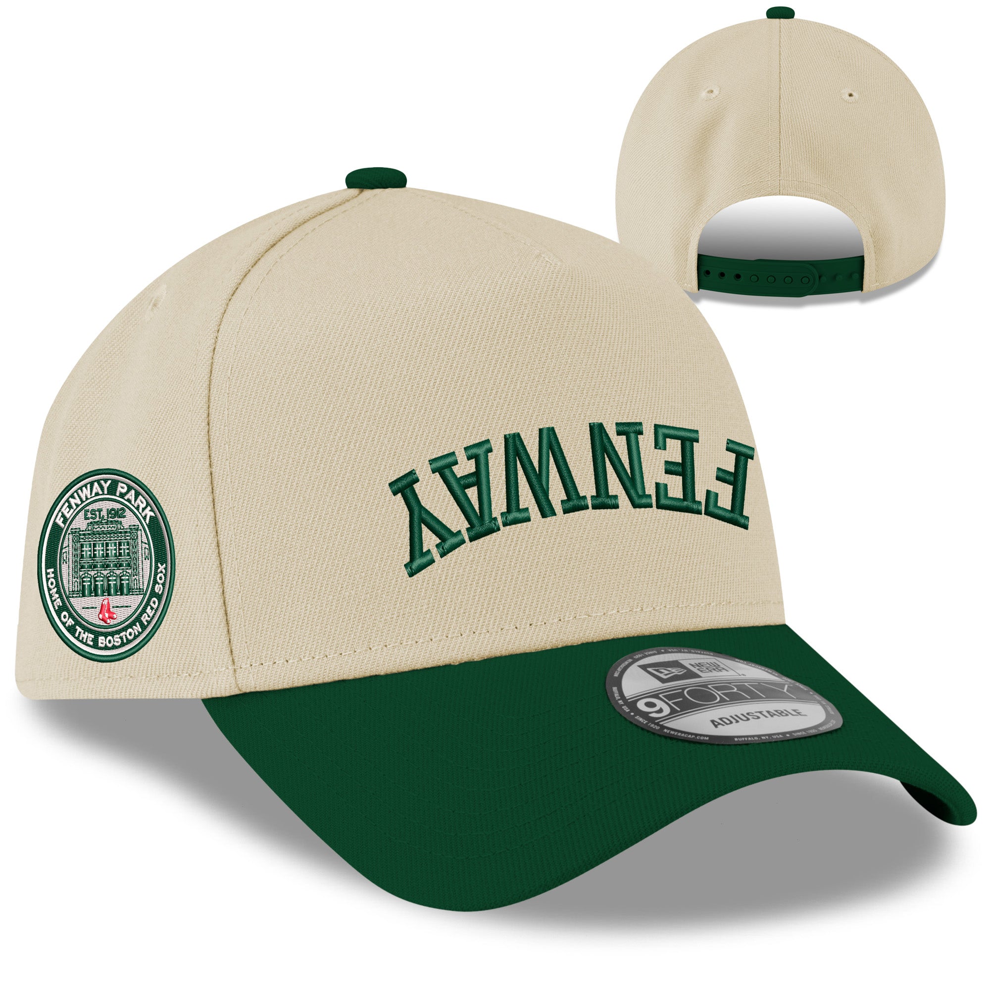 New Era 9Forty Upside Down - Fenway Park - Cream/Hunter