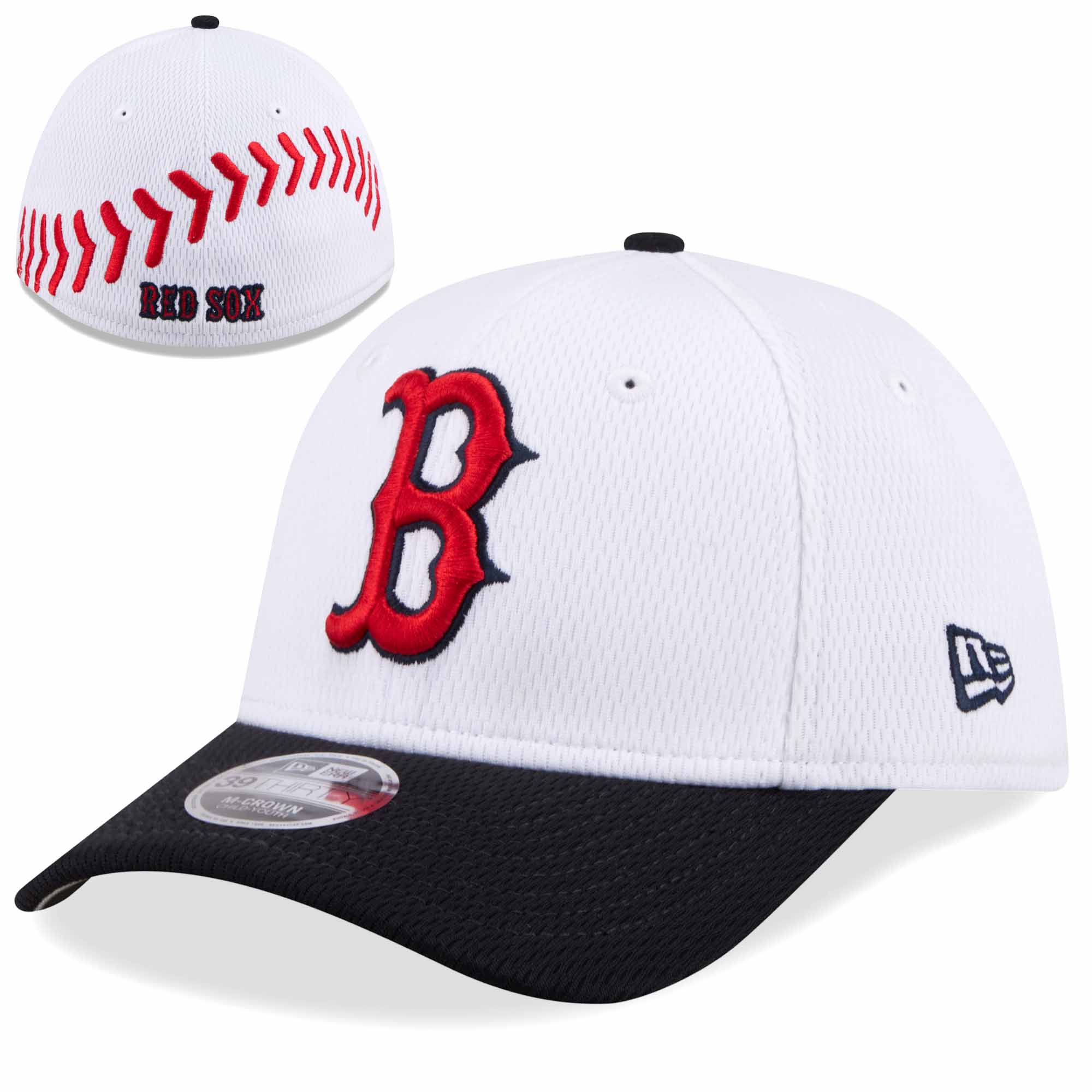 Youth New Era Baseball 39Thirty Stretch Fit - White/Navy