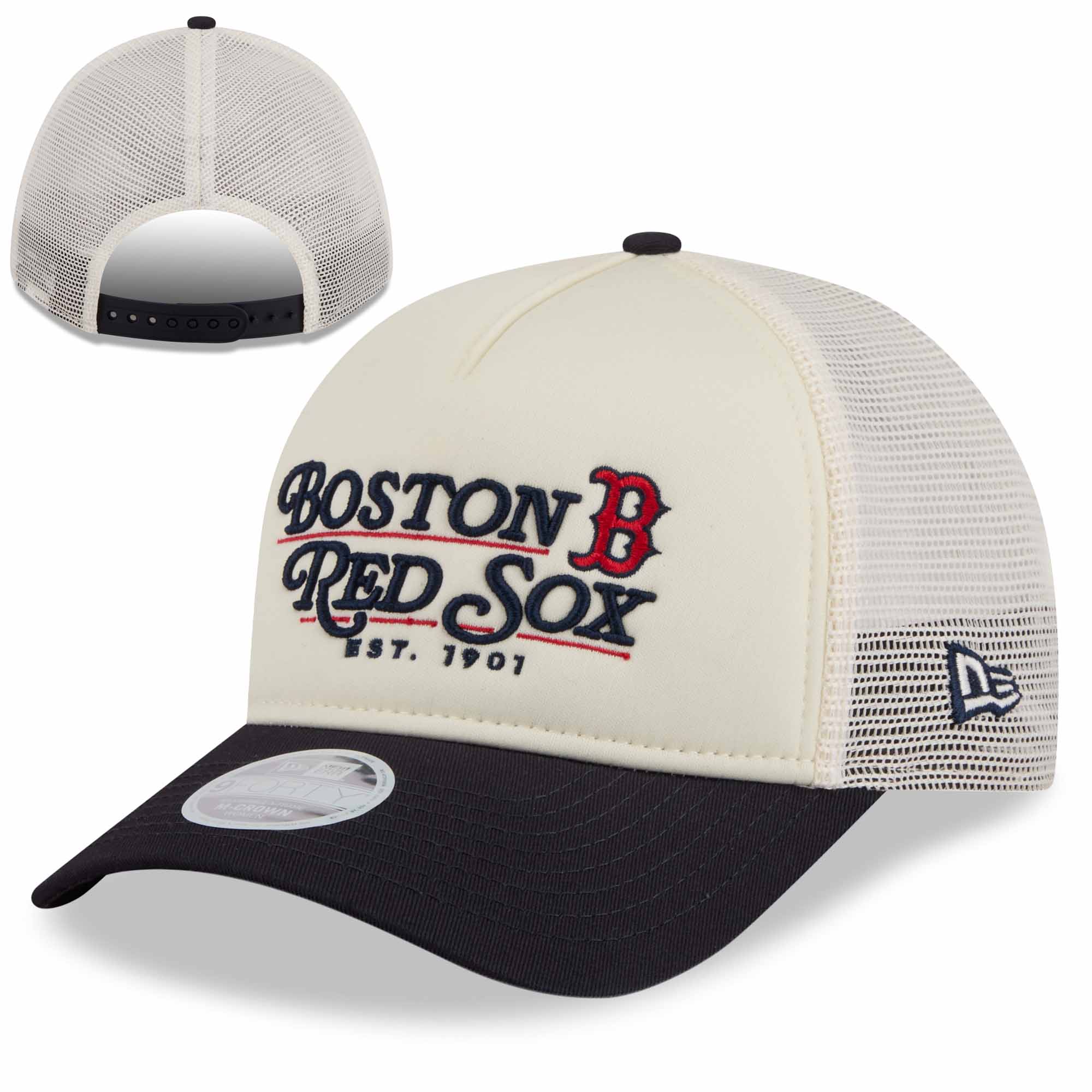 New Era Women's 9Forty AFrame Retro Cap - Natural/Navy