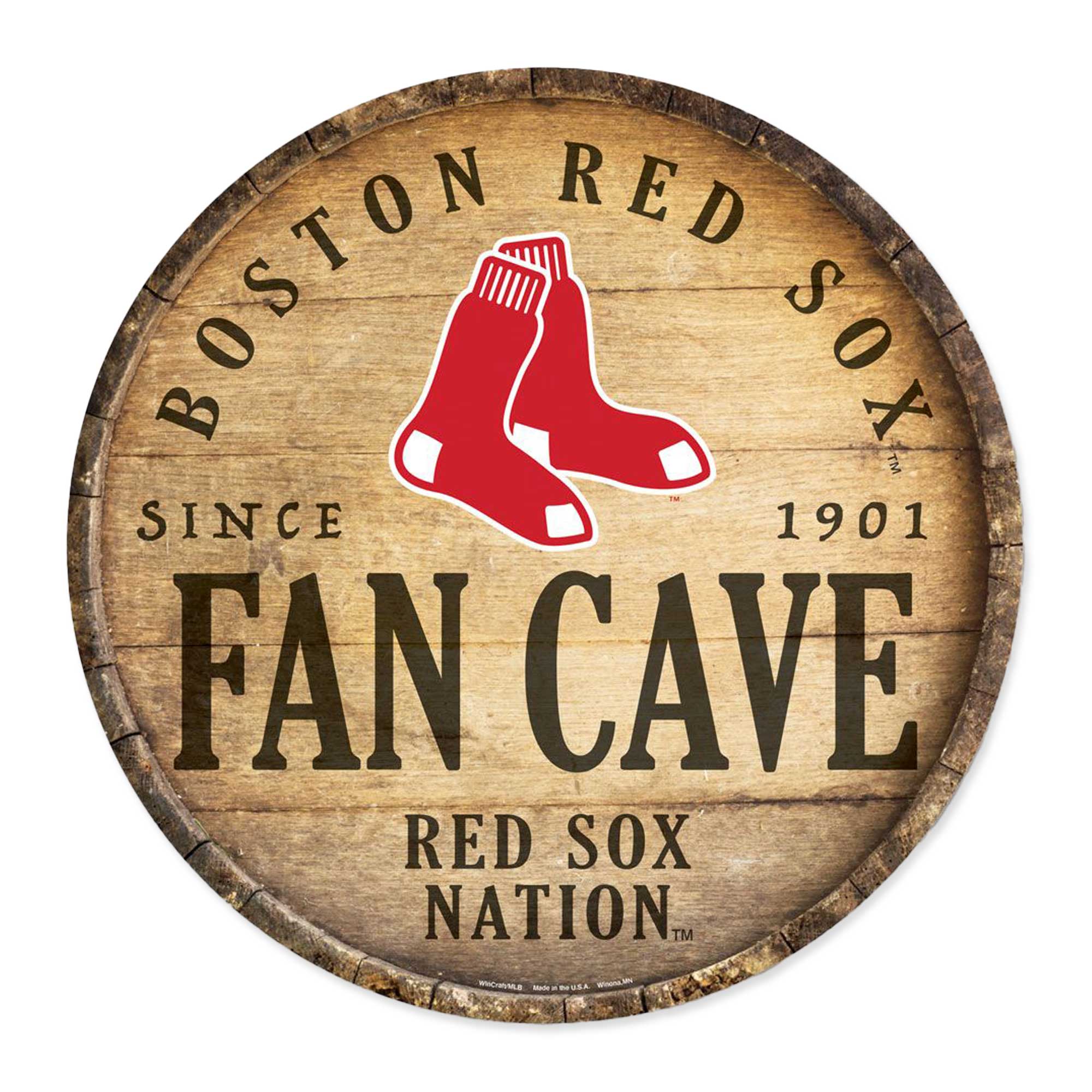 Sign - Fan Cave Circle Wood 14"