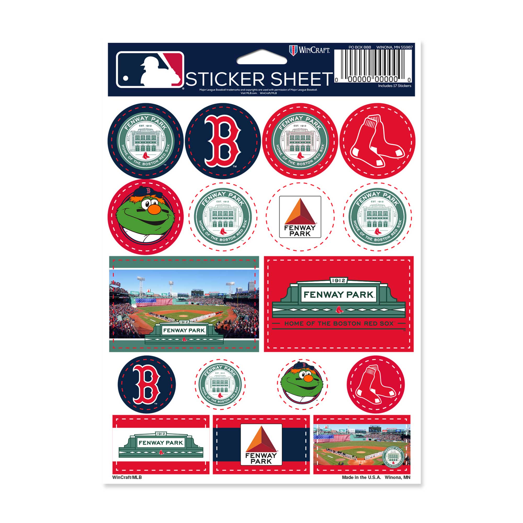 Sticker - 5X7 Fenway Logos Sheet