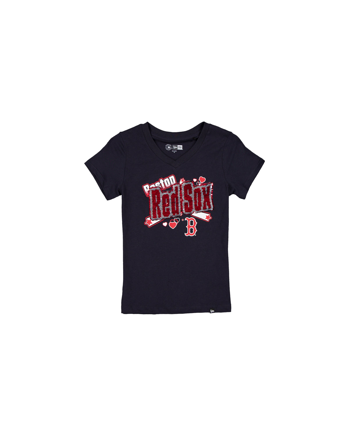 Youth New Era Block Sequin T-Shirt - Navy
