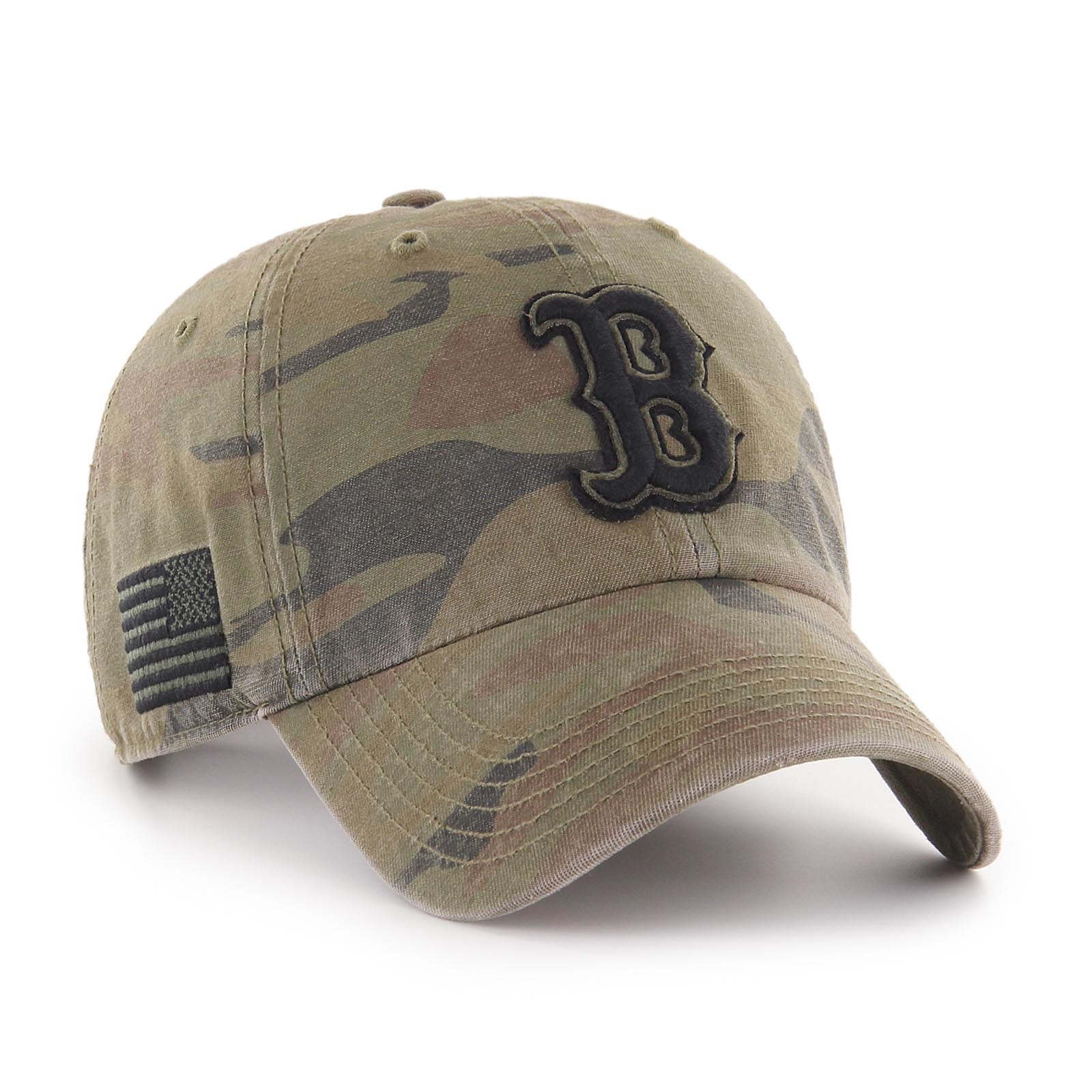 Boston Red Sox '47 Clean-Up - Movement - B Logo - Camo - Side View of Flag