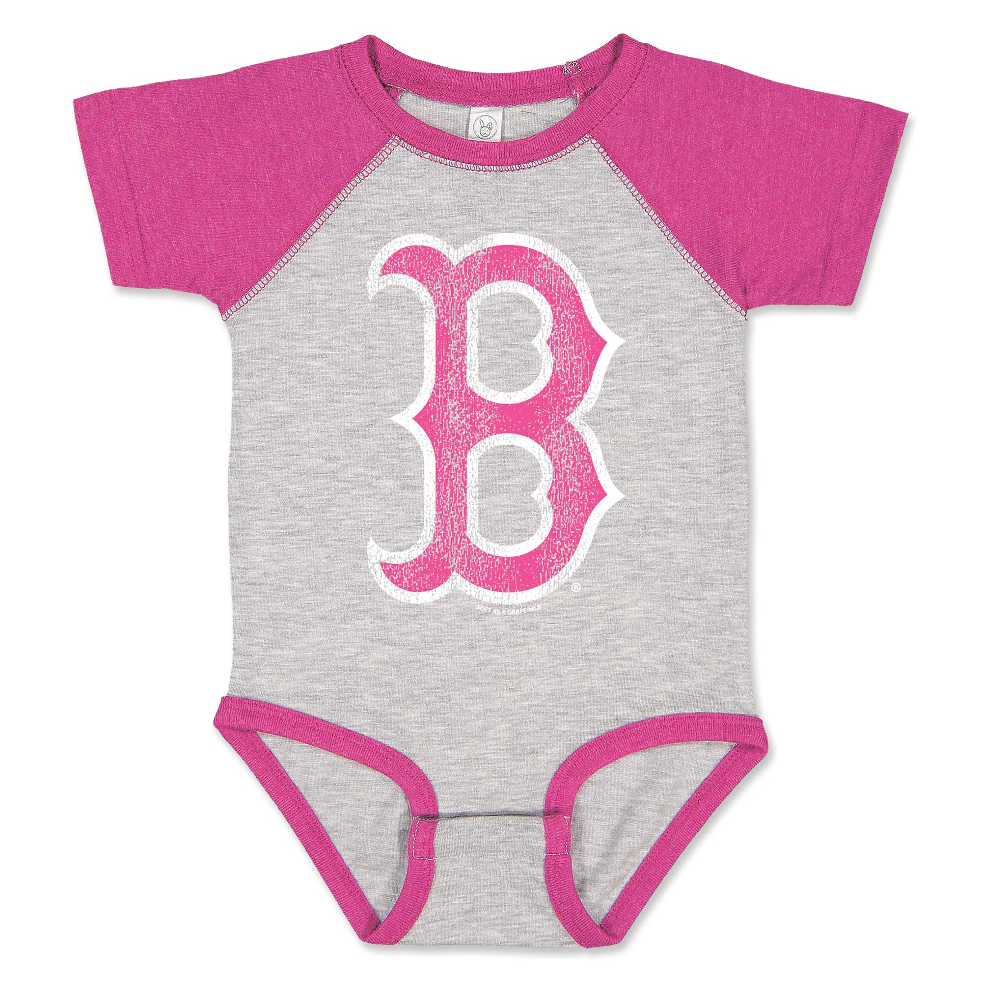 Newborn Onesie - B Logo - Pink/Grey