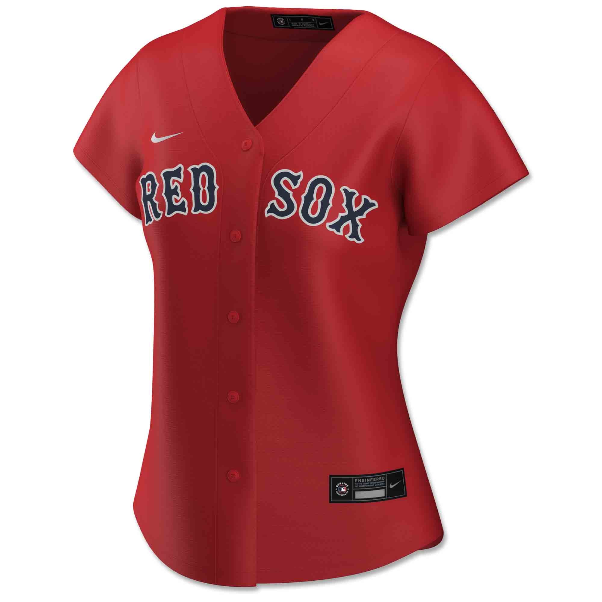 Boston Red Sox Ladies Nike Replica Alternate Home Jersey - Red - Blank.  