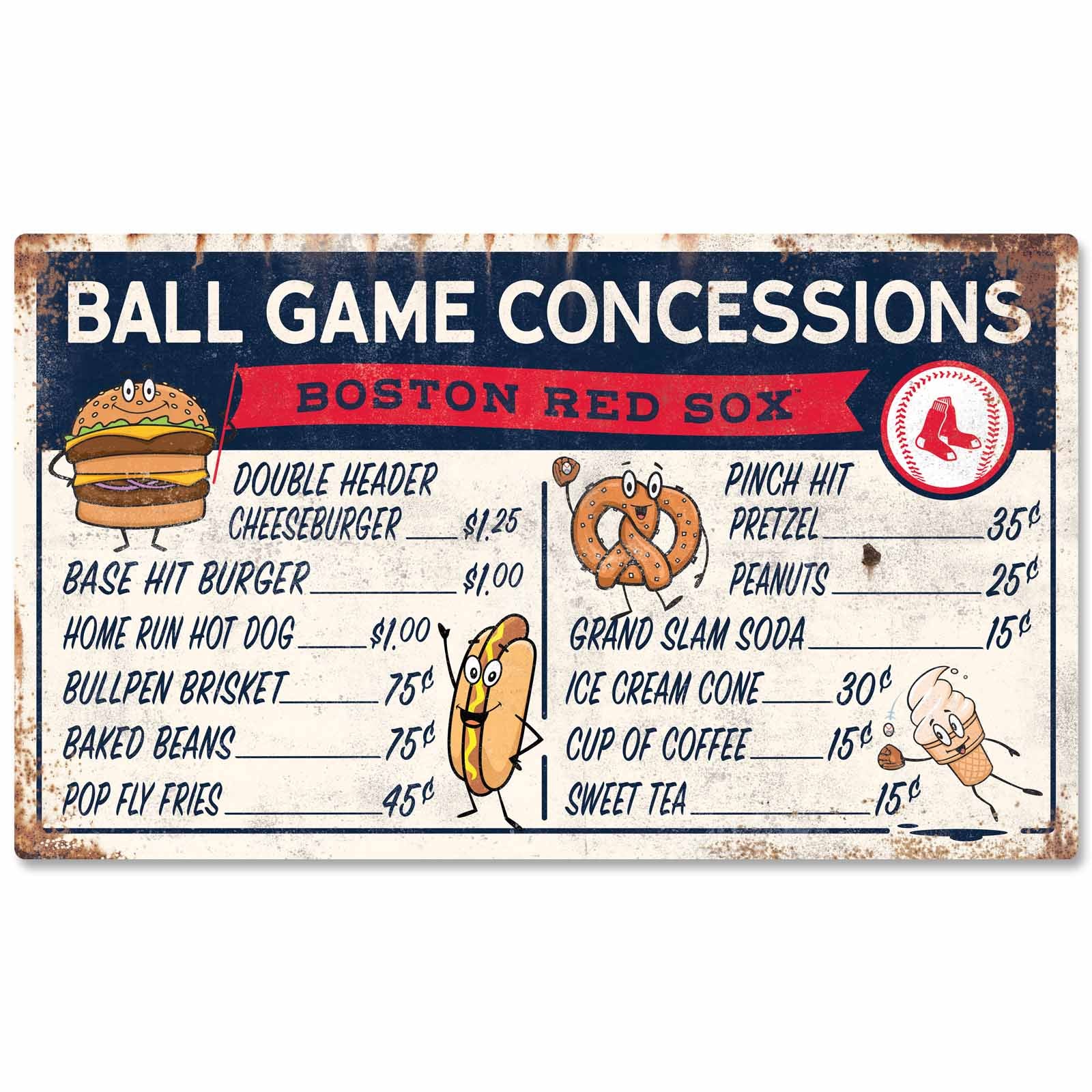 Boston Red Sox Sign - Concessions Metal
