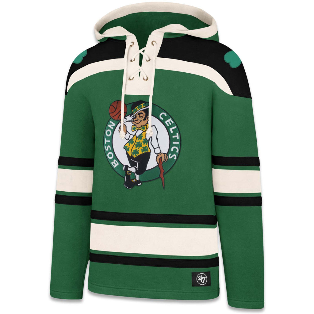 Banner '47 Boston Celtics Sweatshirt Unisex Jacket Full Zip Small Cotton Green-Yellow