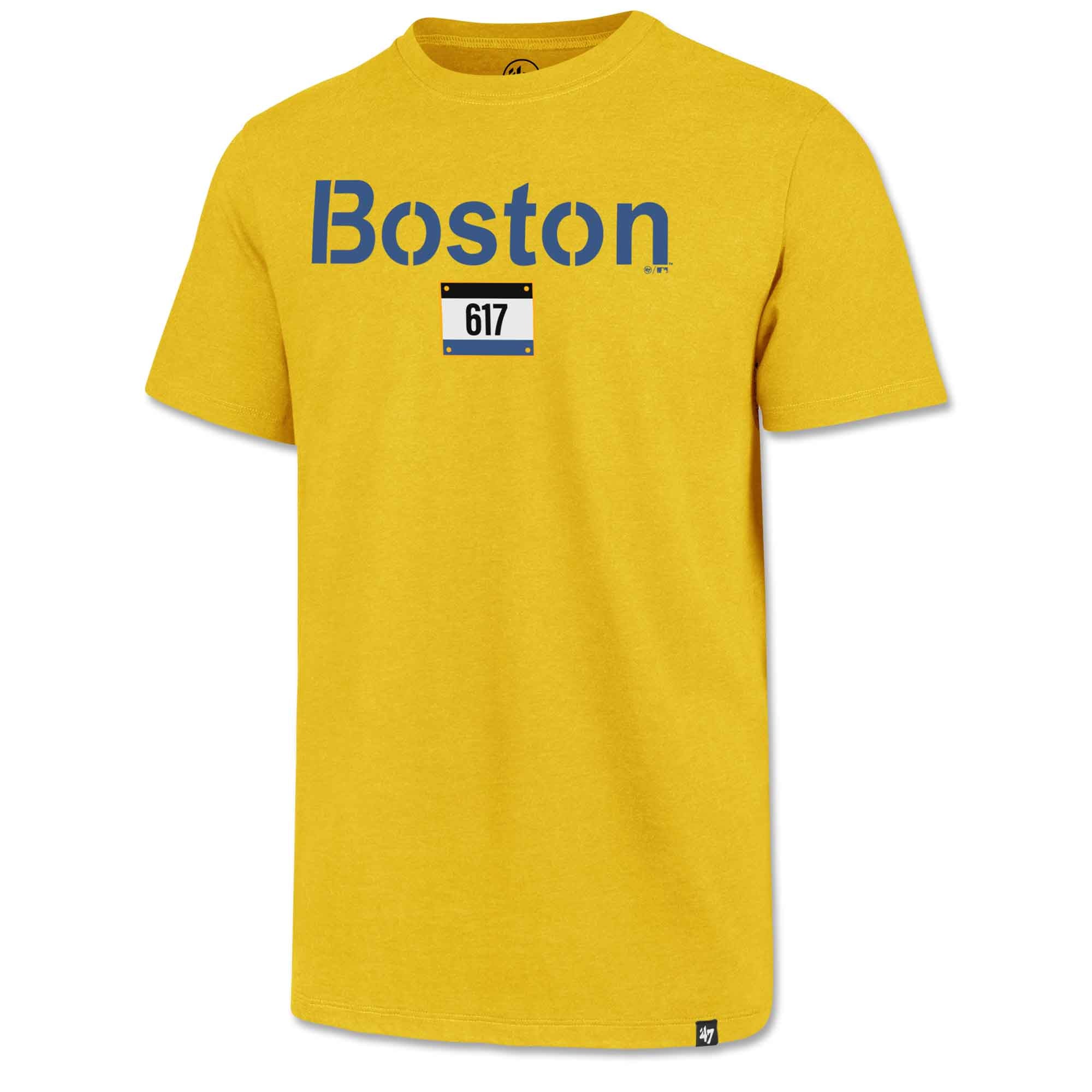 Boston Red Sox 47 City Connect 617 Club T-Shirt - Gold. 
